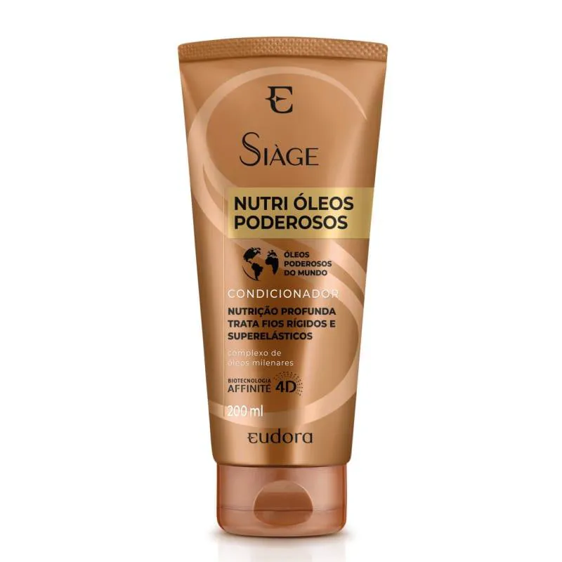 Condicionador Vegano Eudora Siage Nutri Óleos Poderosos Hidratação Profunda 200ml