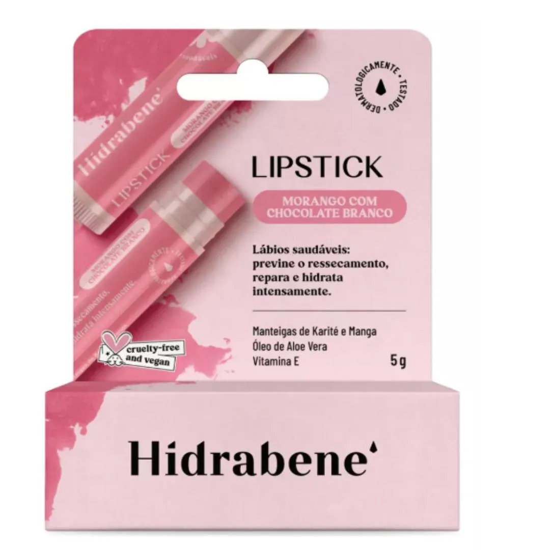 HIDRABENE LIPSTICK MORANGO COM CHOCOLATE BRANCO 5G