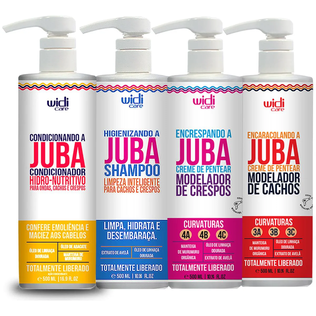 KIT WIDI CARE JUBA ENCARA, ENCRESP, SHAMPOO E CONDICIONADOR