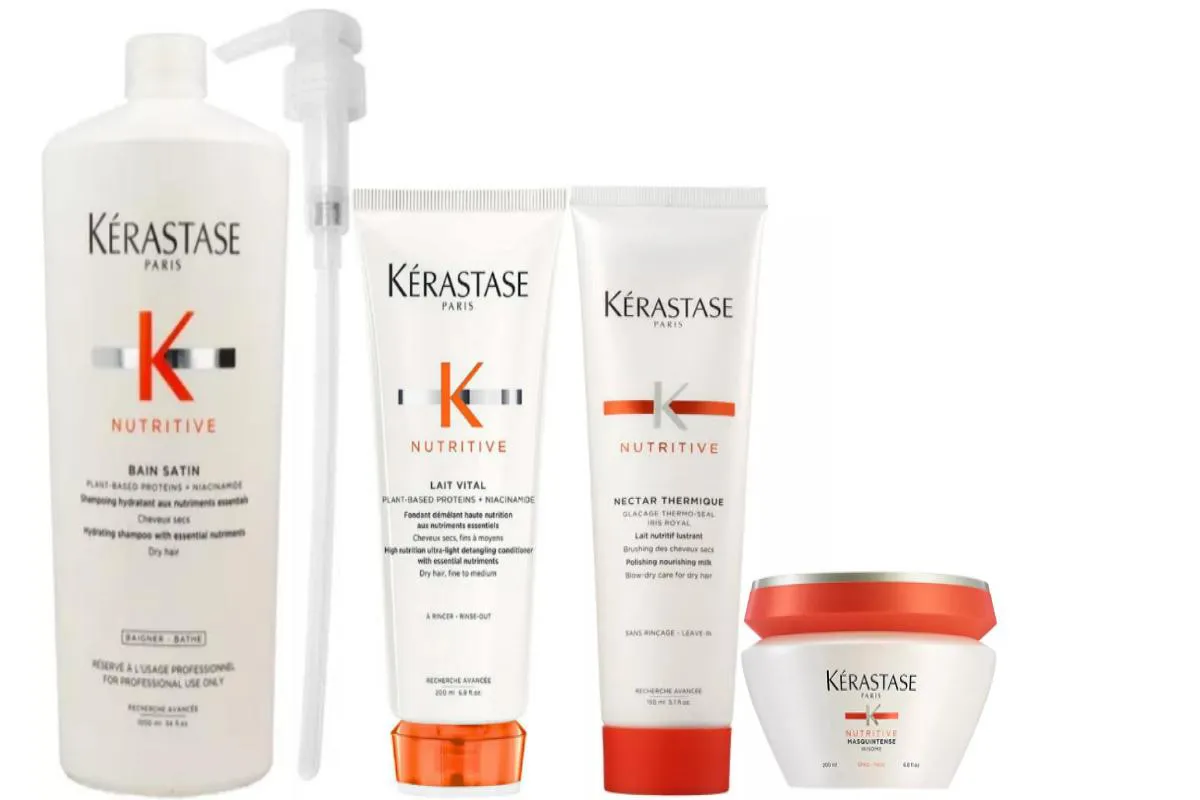 KéRASTASE NUTRITIVE SHAMPOO SATIN1L/COND/MáSC.GROSSOS/THERMI