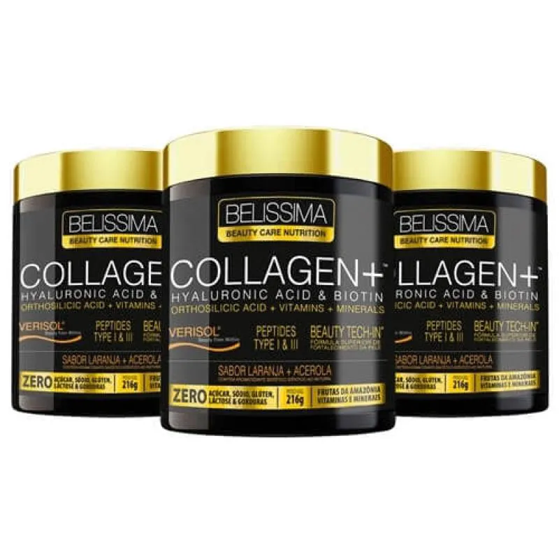 KIT 3X COLLAGEN PLUS PÓ 264G - BELÍSSIMA