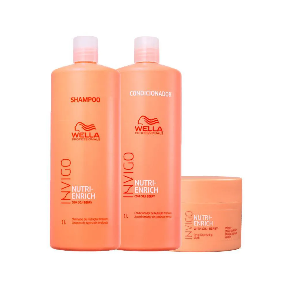 Kit Wella Professionals Invigo Nutri - Enrich Shampoo 1L + Condicionador 1L + Máscara 150ml