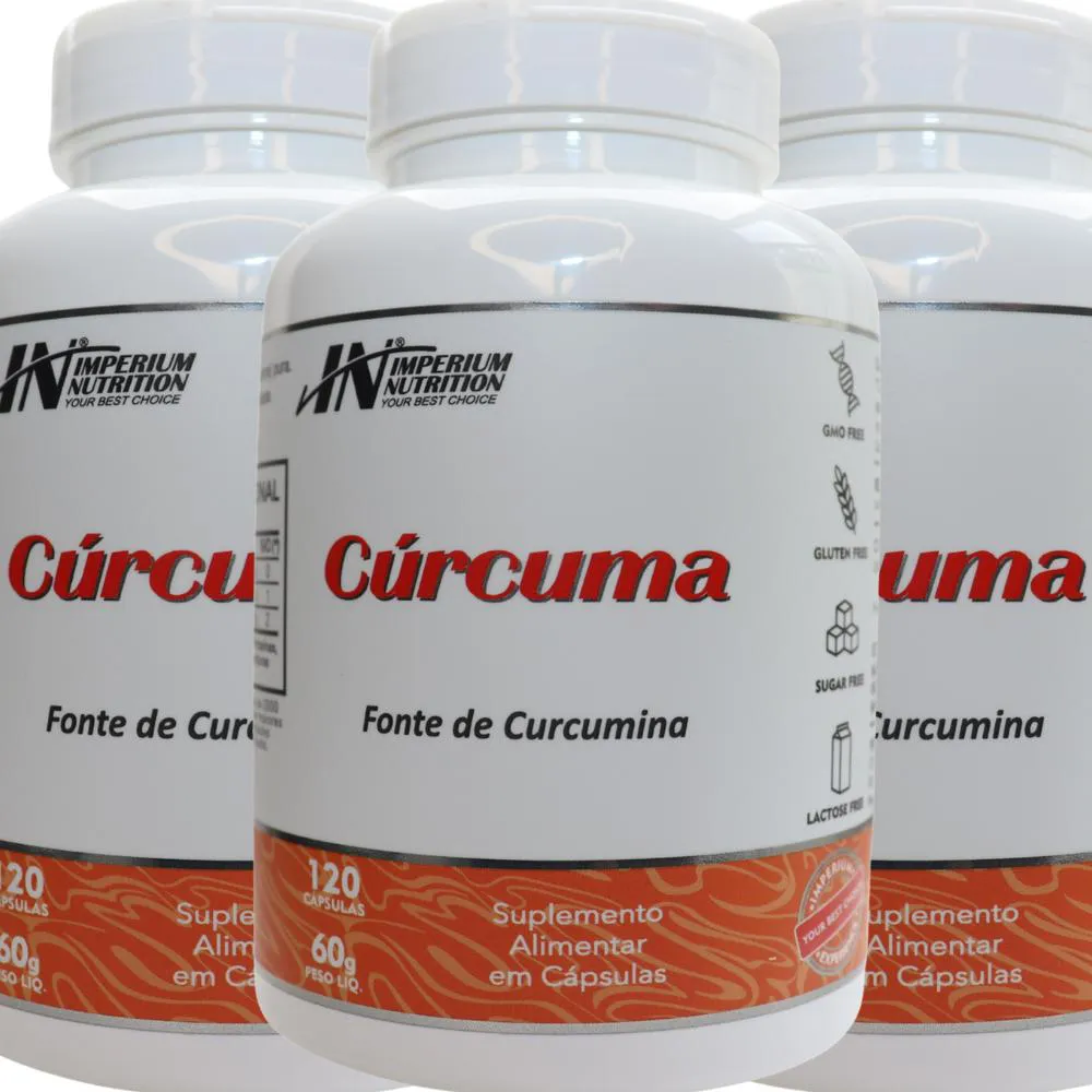 3X CúRCUMA COM 360 CáPSULAS IMPERIUM NUTRITION