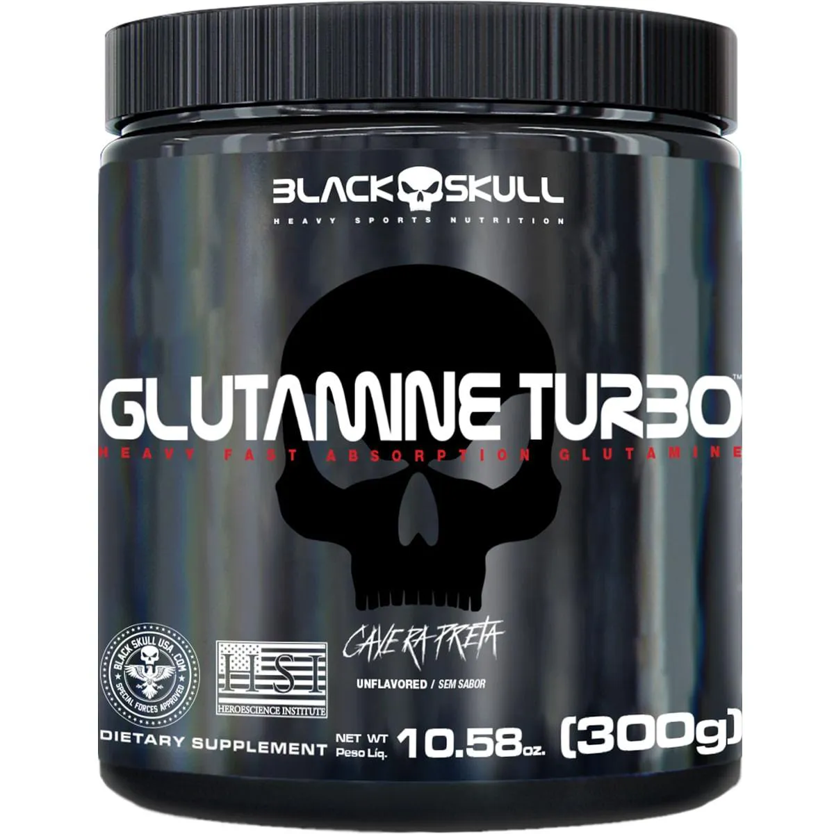 GLUTAMINE TURBO CAVEIRA PRETA - GLUTAMINA - 300G N/A N/A SEM Sabor