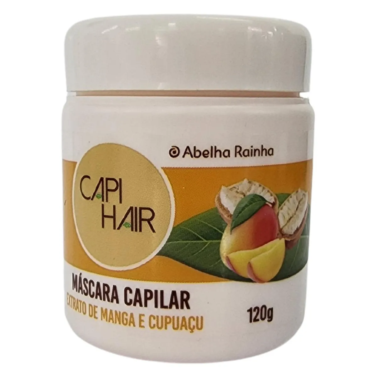 MáSCARA CAPILAR EXTRATO DE MANGA E CUPUAçU MACIEZ E NUTRIçãO CAPI HAIR ABELHA RAINHA 120G