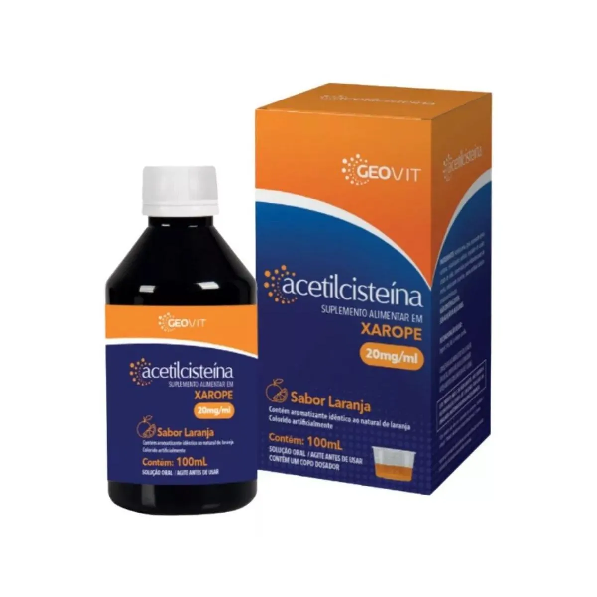 ACETILCISTEINA SABOR LARANJA 100ML 20MG/ML GEOVIT