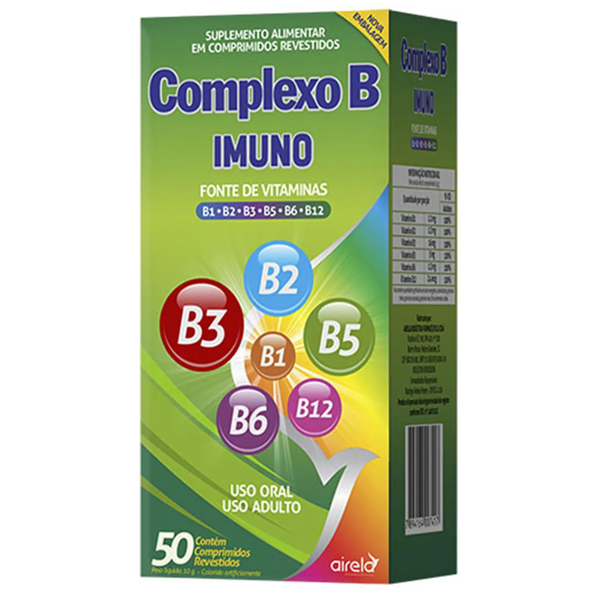 COMPLEXO B IMUNO AIRELA C/ 50 COMPRIMIDOS | Drogasil