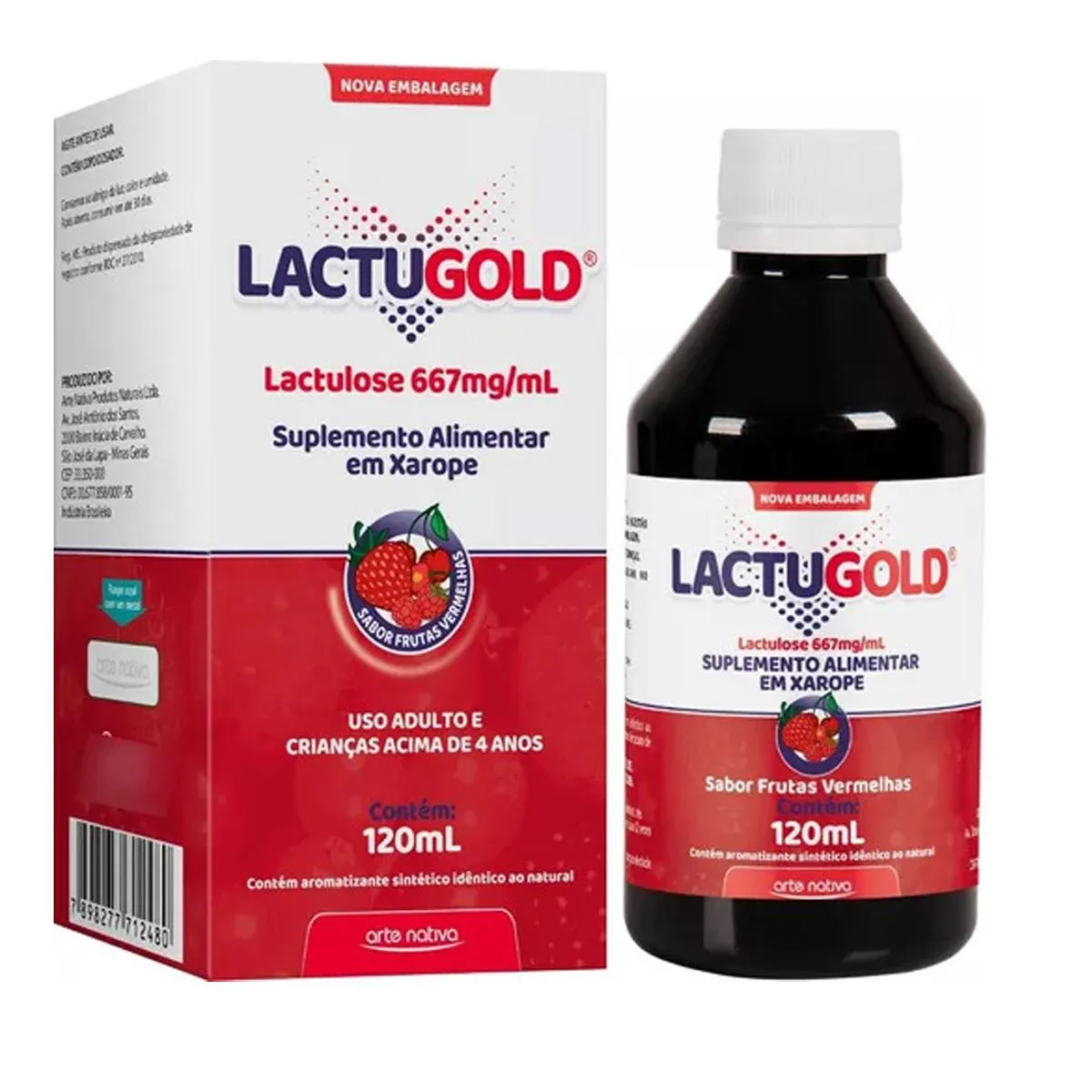 LACTUGOLD 120ML (LACTULOSE) ARTE NATIVA FRUTAS VERMELHAS