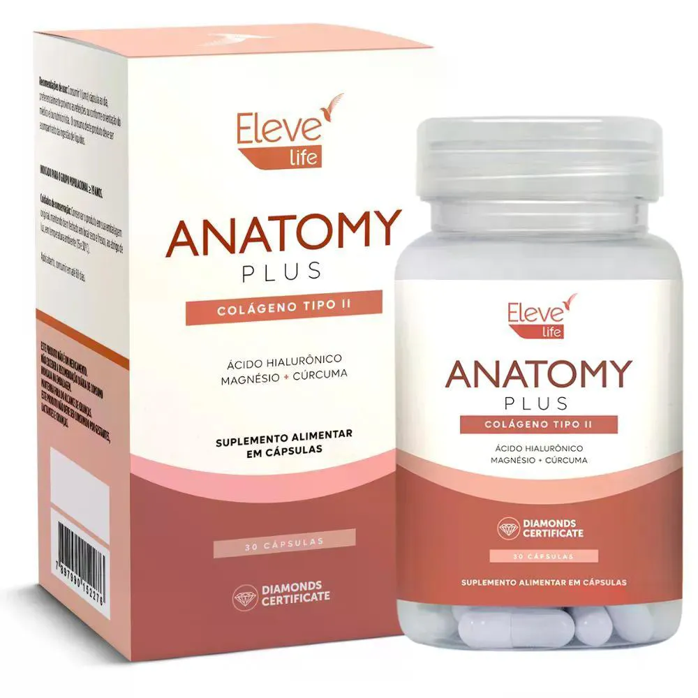 ANATOMY PLUS COLAGENO TIPO2 + ASSOCIAçõES 30 CAPS ELEVE LIFE 30 DIAS