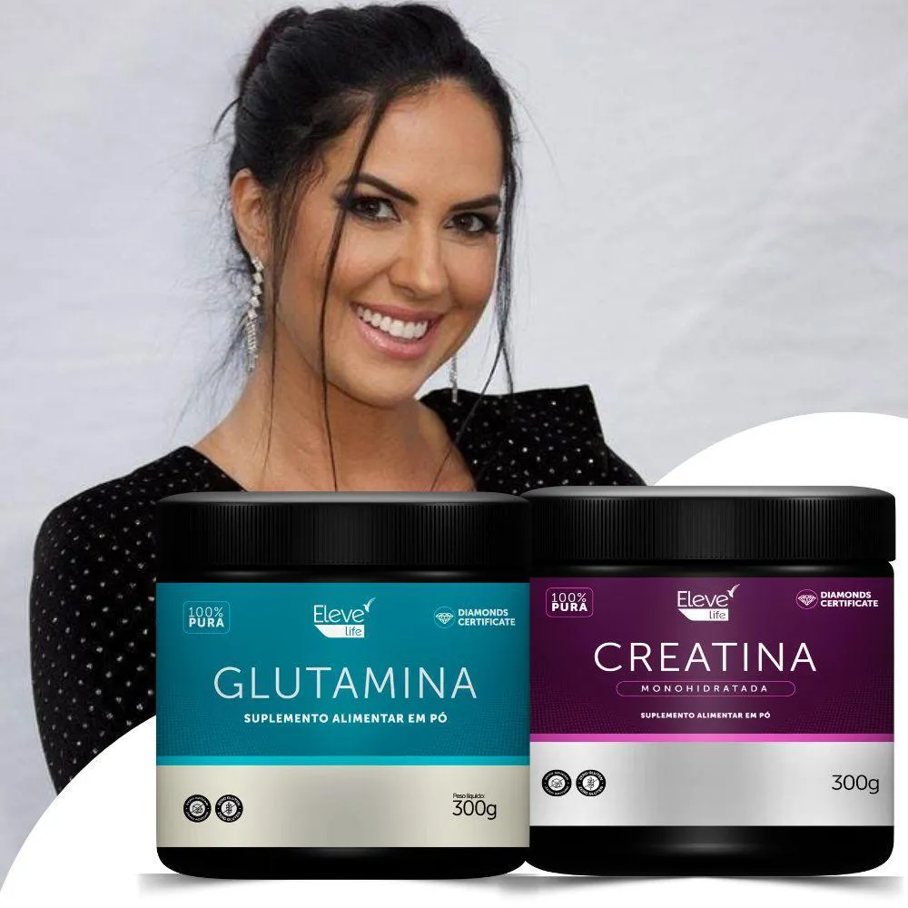 KIT GRACIELE LACERDA - DUPLA PODEROSA - CREATINA 300G - 100% PURA E GLUTAMINA 300G