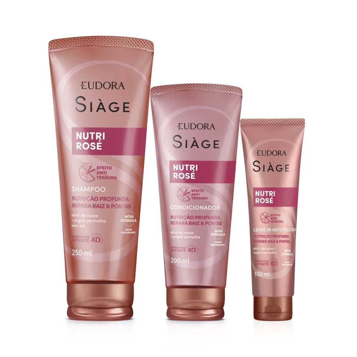 Combo Siàge Nutri Rosé: Shampoo 250Ml + Condicionador 200Ml + Leave-In 100Ml