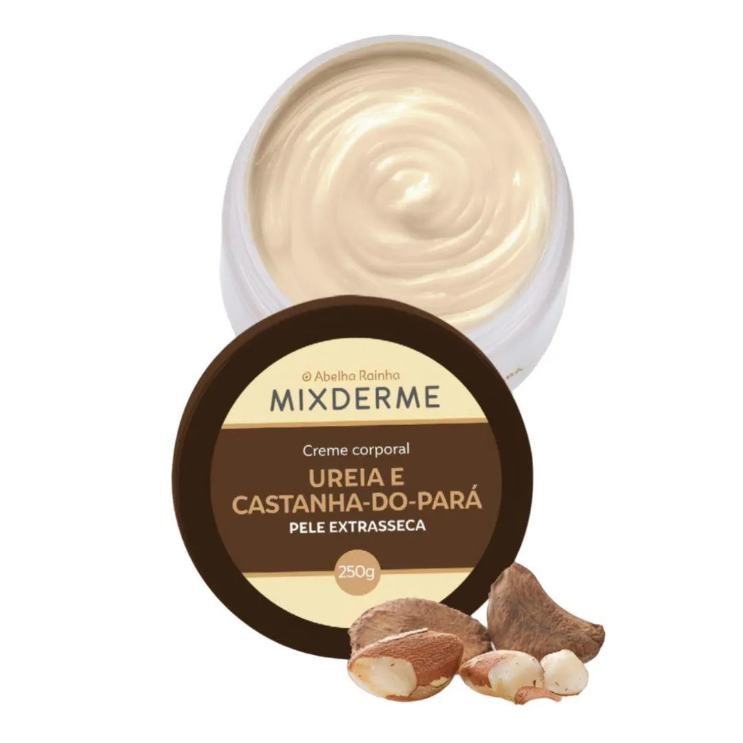 CREME CORPORAL COM UREIA E CASTANHA DO PARá MIXDERME ABELHA RAINHA 250GR REF 3690