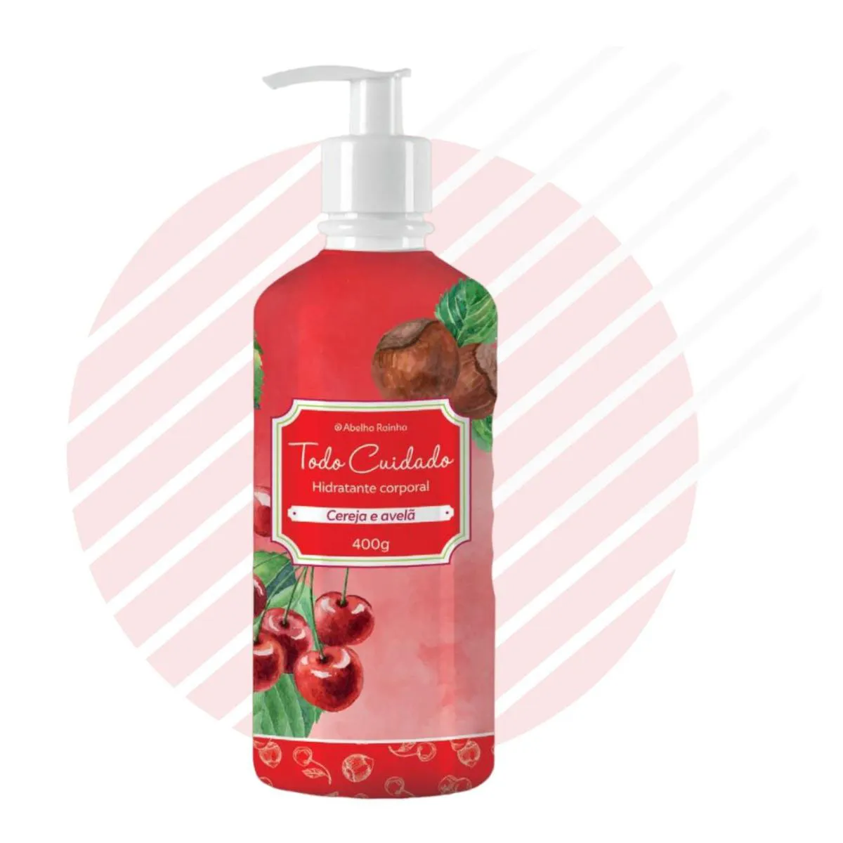 HIDRATANTE CORPORAL CEREJA E AVELã 400G TODO CUIDADO ABELHA RAINHA REF 5438