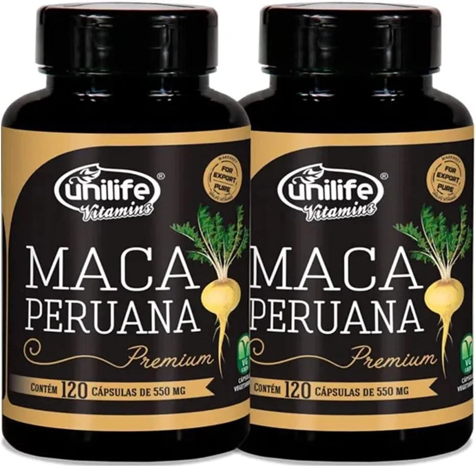 KIT 2X MACA PERUANA PREMIUM 550MG (120 CAPSULAS) UNILIFE
