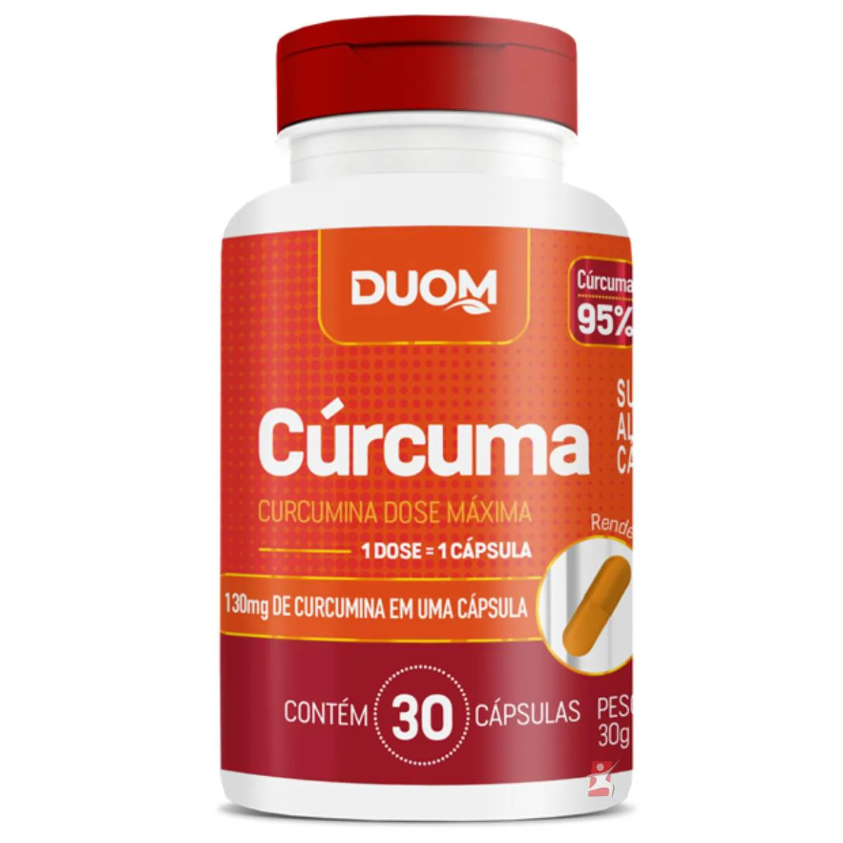 CÚRCUMA DOSE MÁXIMA 130MG DE CURCUMINA APENAS 1 CÁPSULA AO DIA - DUOM
