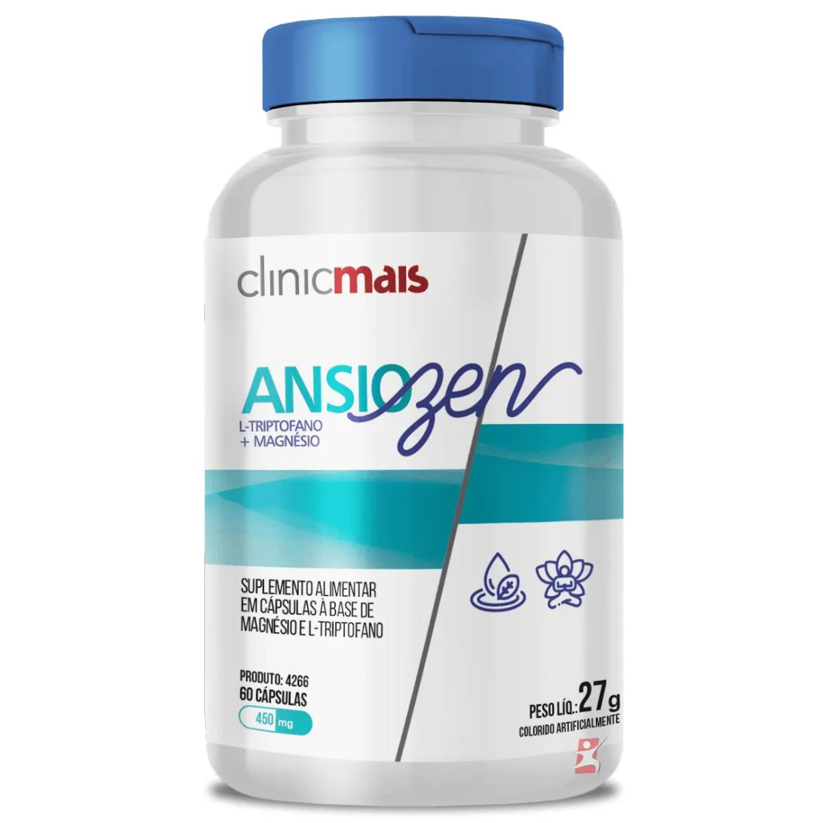 ANSIOZEN L-TRIPTOFANO MAGNÉSIO 60 CÁPSULAS - CLINICMAIS