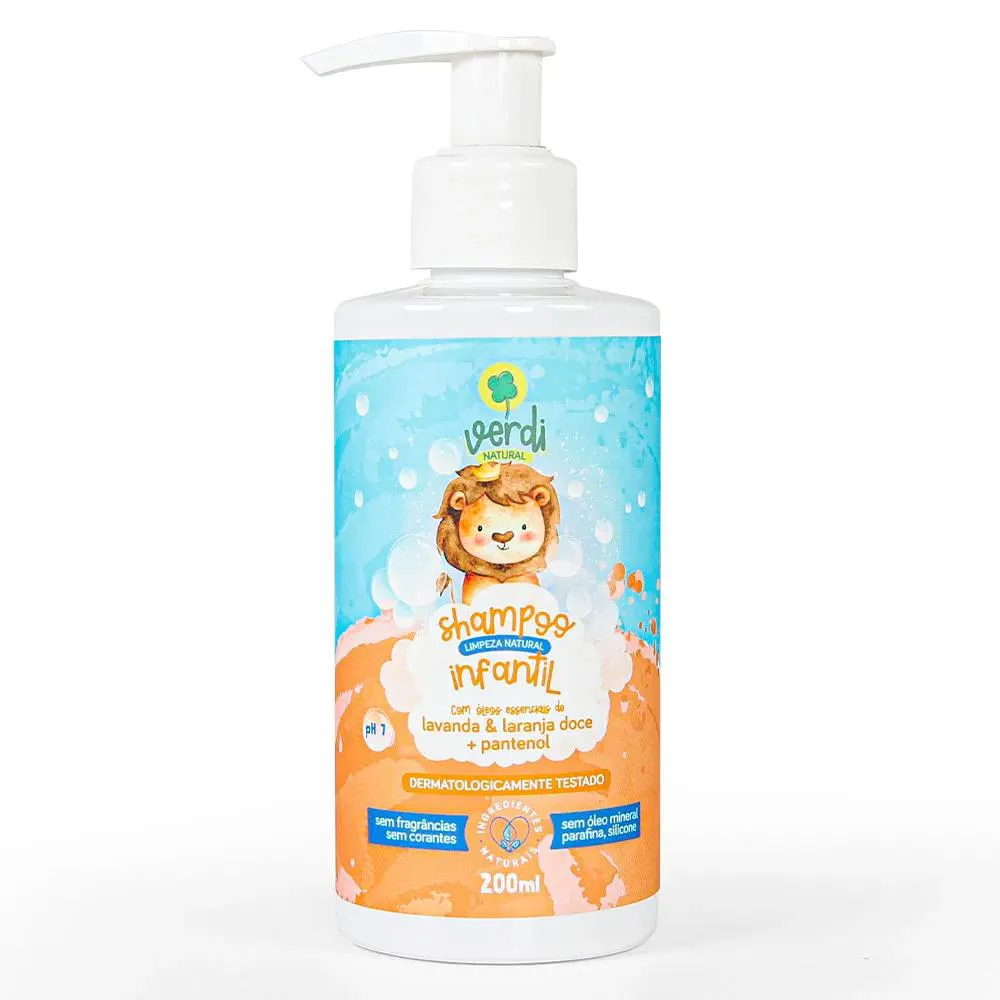 SHAMPOO INFANTIL NATURAL LAVANDA, LARANJA DOCE E PANTENOL | VERDI NATURAL