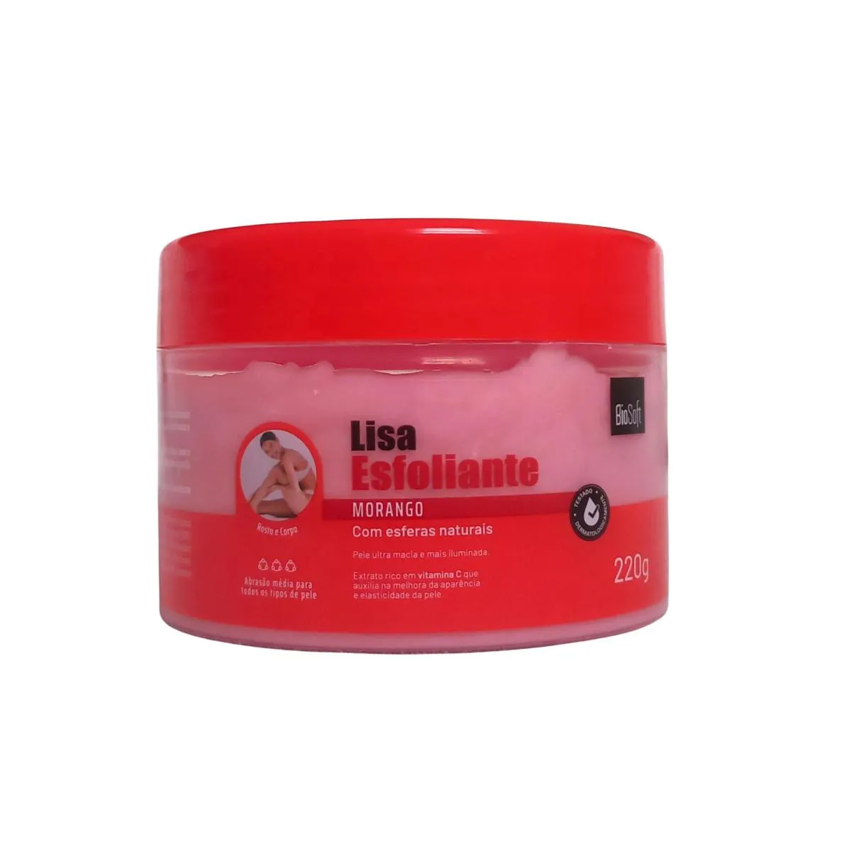 CREME DE ESFOLIAçãO PARA O ROSTO E CORPO MORANGO VITAMINA C