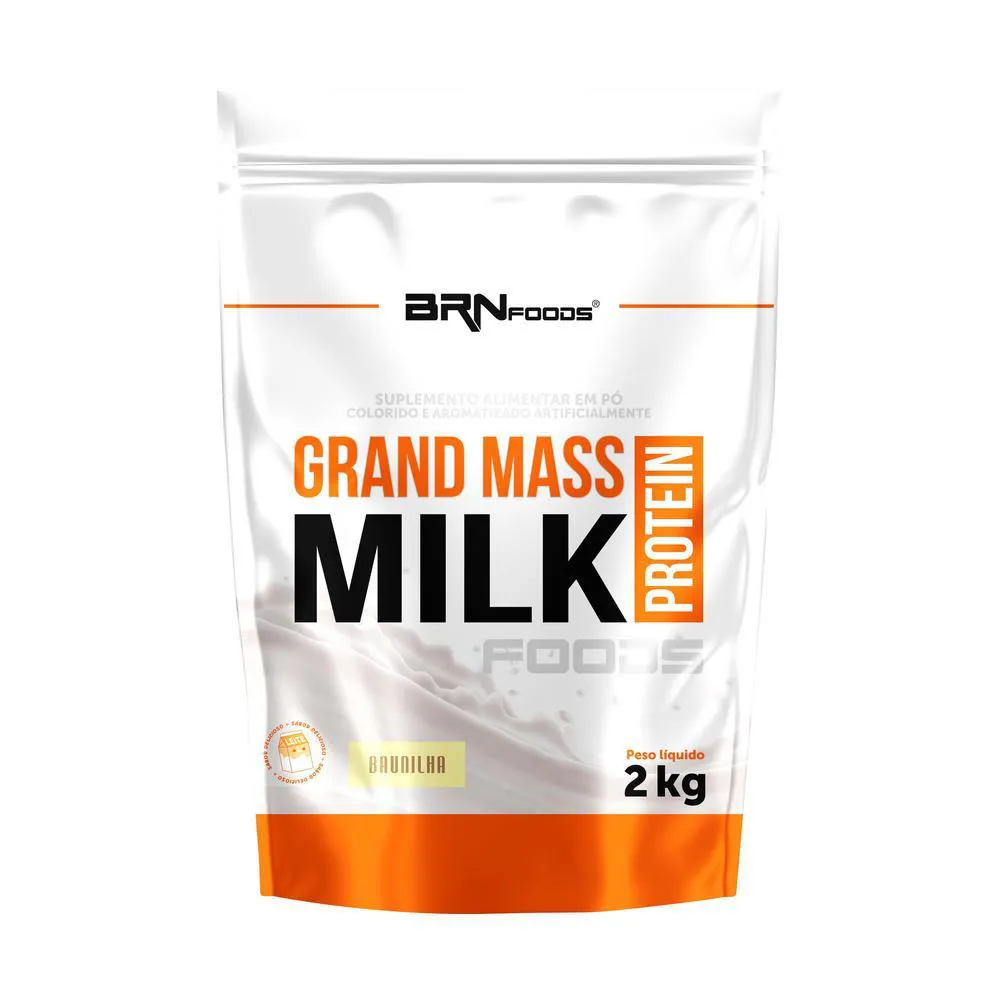 Hipercalórico Brn Foods Grand Mass Milk Protein Sem Soja Baunilha 2kg 