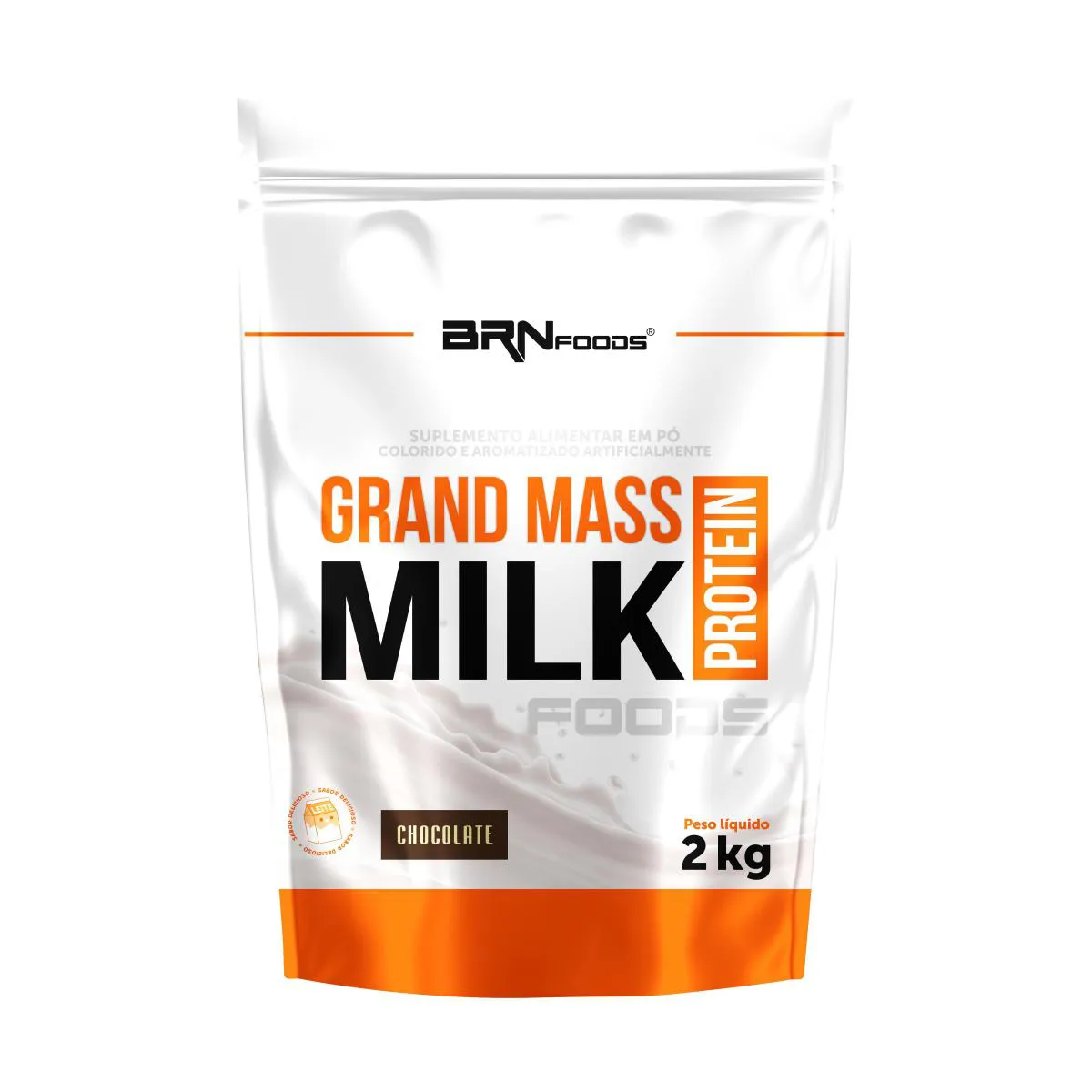 Hipercalórico Brn Foods Grand Mass Milk Protein Sem Soja Chocolate 2kg 