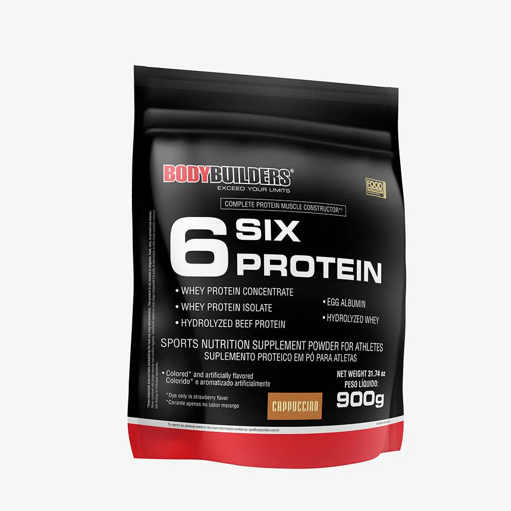 WHEY PROTEIN CONCENTRADO - 6 SIX PROTEIN 900G  – BODYBUILDERS  Cappuccino