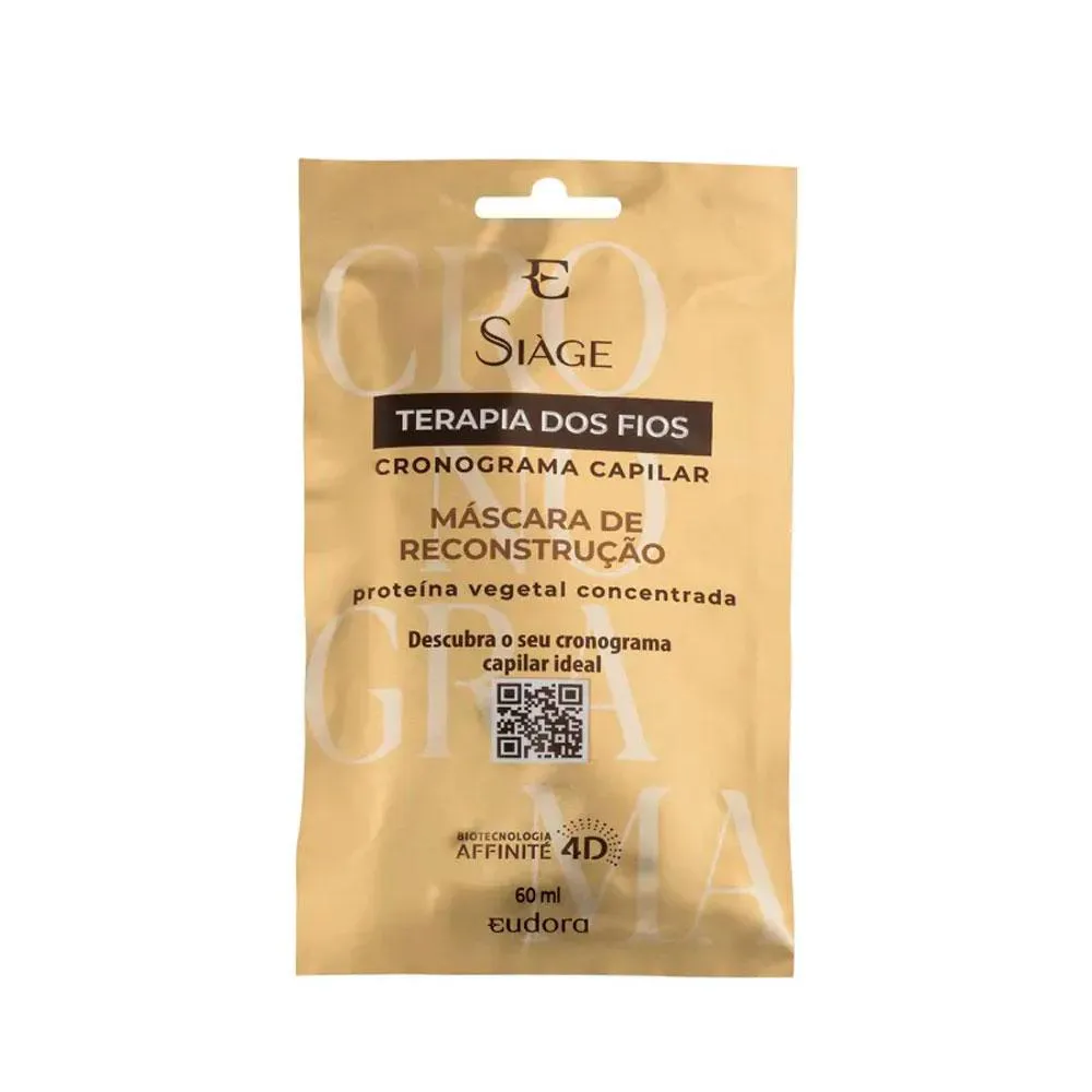 SACHET MáSCARA DE RECONSTRUçãO SIàGE TERAPIA DOS FIOS CRONOGRAMA CAPILAR 60ML