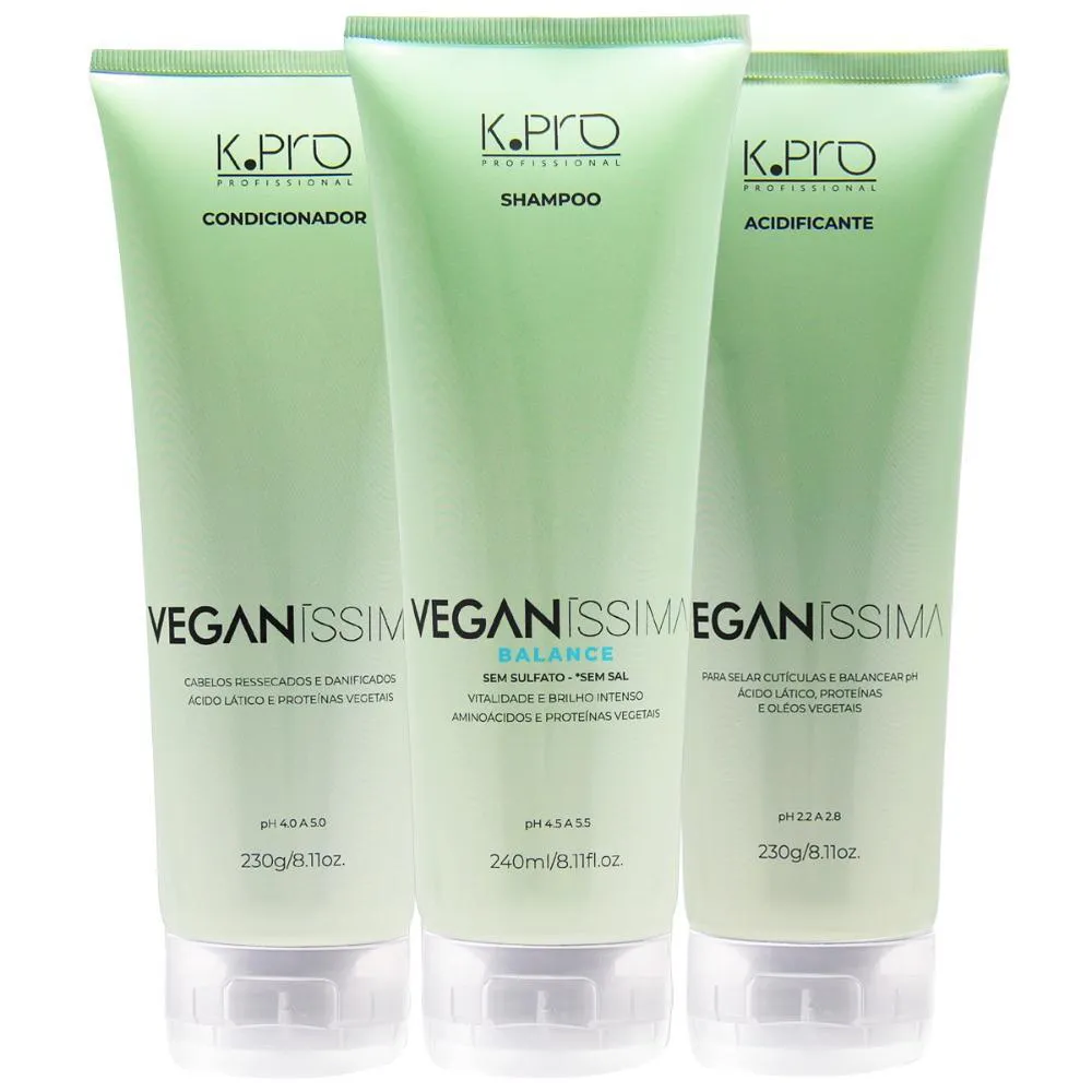 KIT VEGANÌSSIMA SHAMPOO + CONDICIONADOR + ACIDIFICANTE