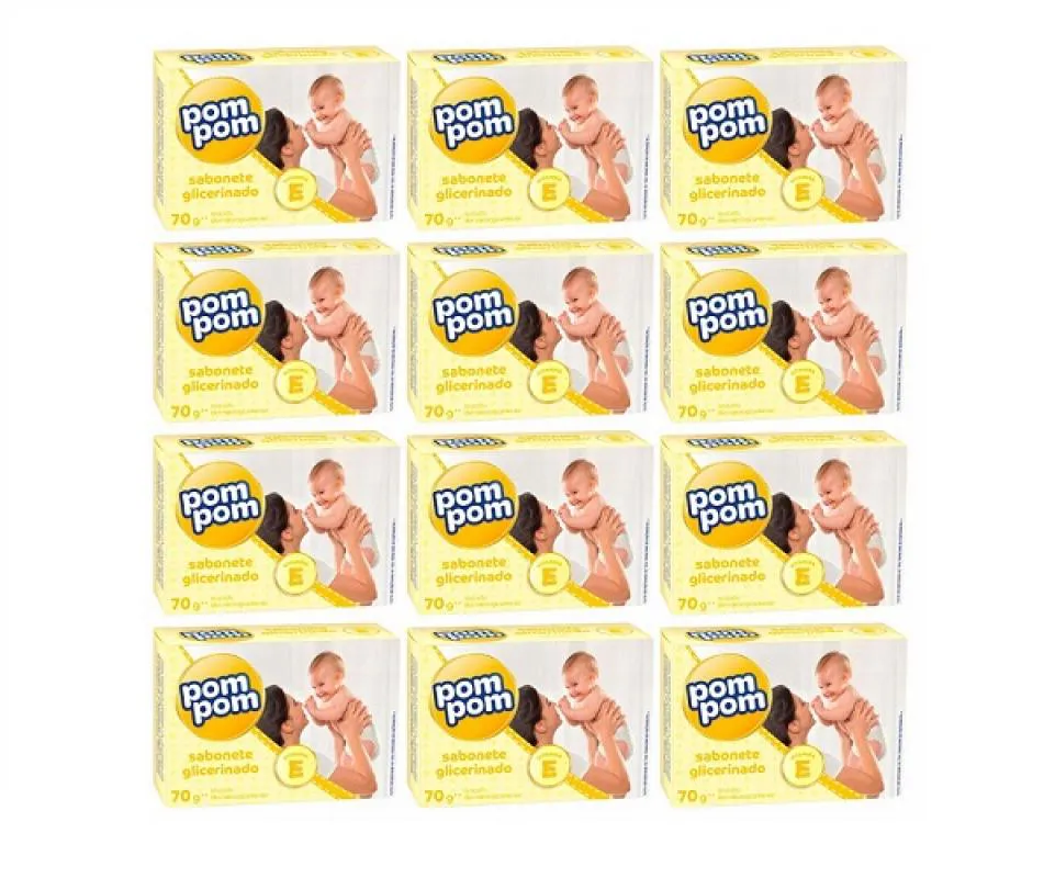 SABONETE INFANTIL POMPOM KIT COM 12 UNIDADES