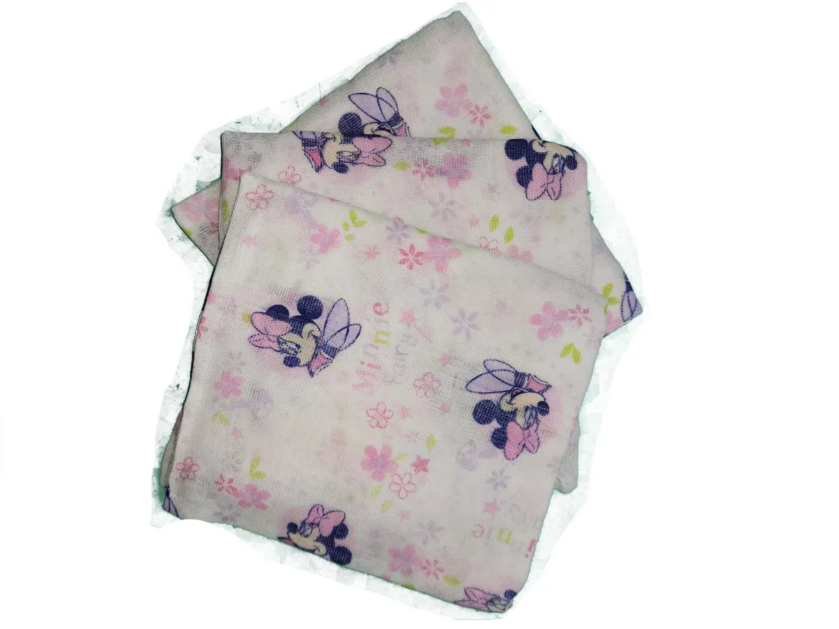 Fralda Ecológica Minasrey Minnie Luxo 100% Algodão 70x70cm 3 unidades