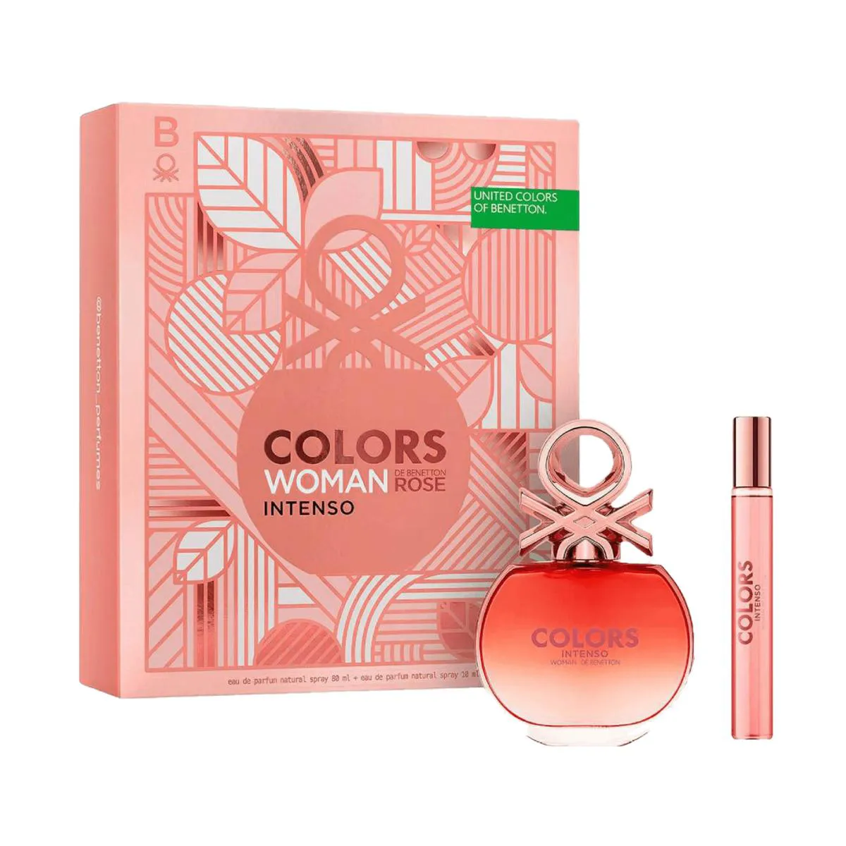 Kit Rose Intenso United Colors of Benetton Feminino Eau de Parfum 80ml+ Mega Spritzer 10ml