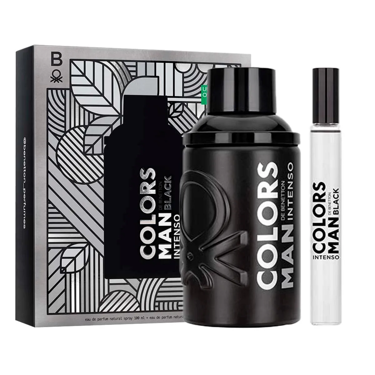 Kit Benetton United Colors Man Black Intenso Eau De Toilette 100ml + Desodorante Spray 10ml Nulo