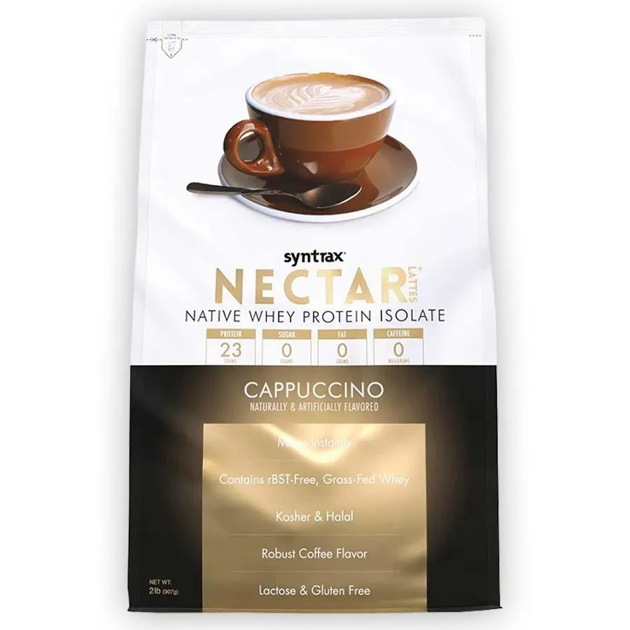 WHEY NECTAR LATTES SYNTRAX ISOLADO SABOR CAPPUCCINO 907G