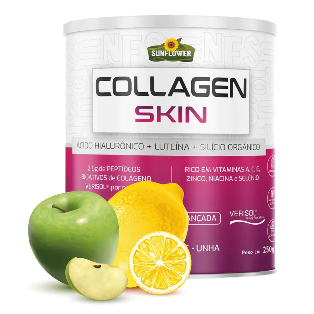 COLLAGEN SKIN COLáGENO VERISOL 250G - SUNFLOWER - GREEN PUNCH (MAçã VERDE/LIMãO SICILIANO)