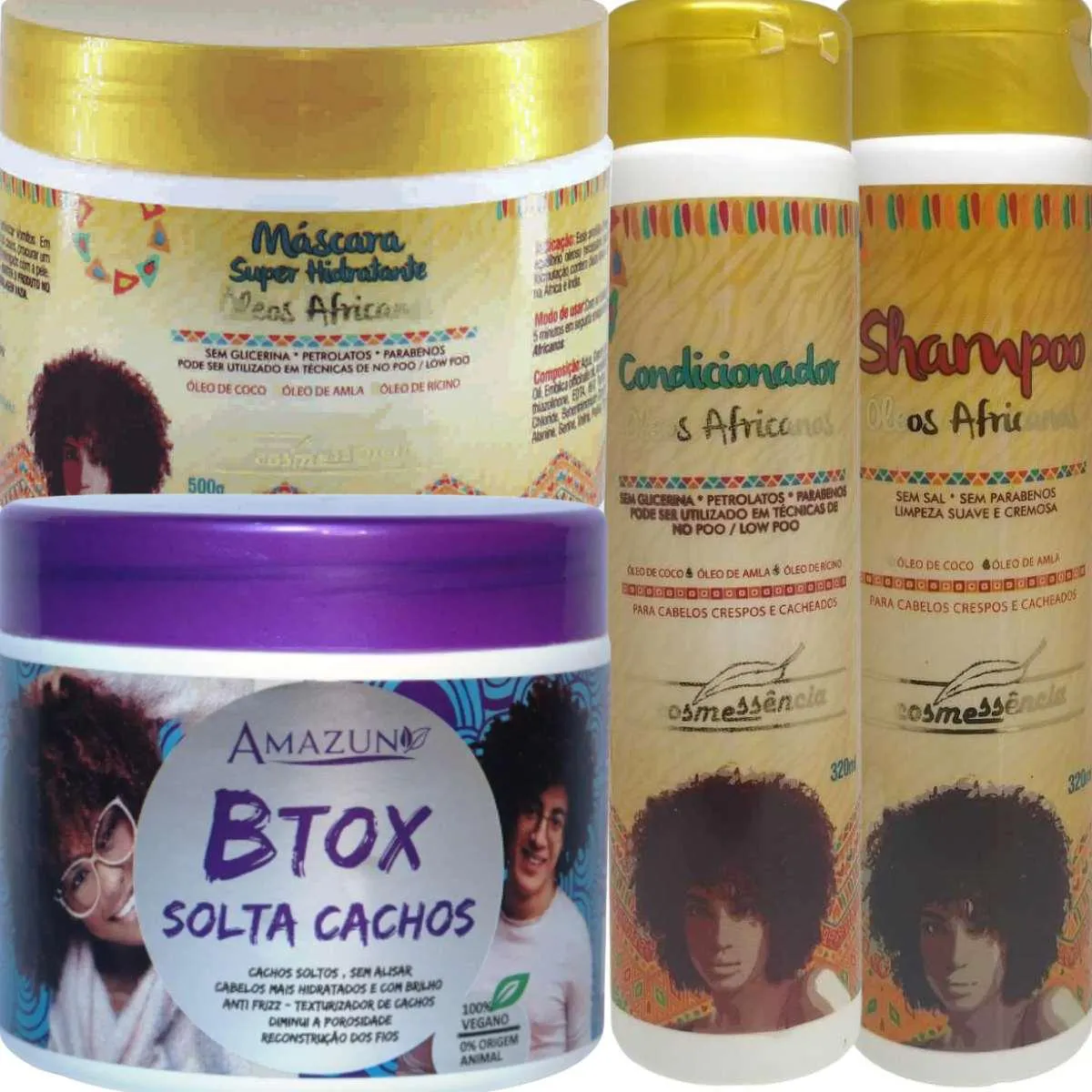 BOTOX SOLTA CACHOS AMAZUN 500G SUPER HIDRATANTE ÓLEOS AFRICANOS COSMESSêNCIA
