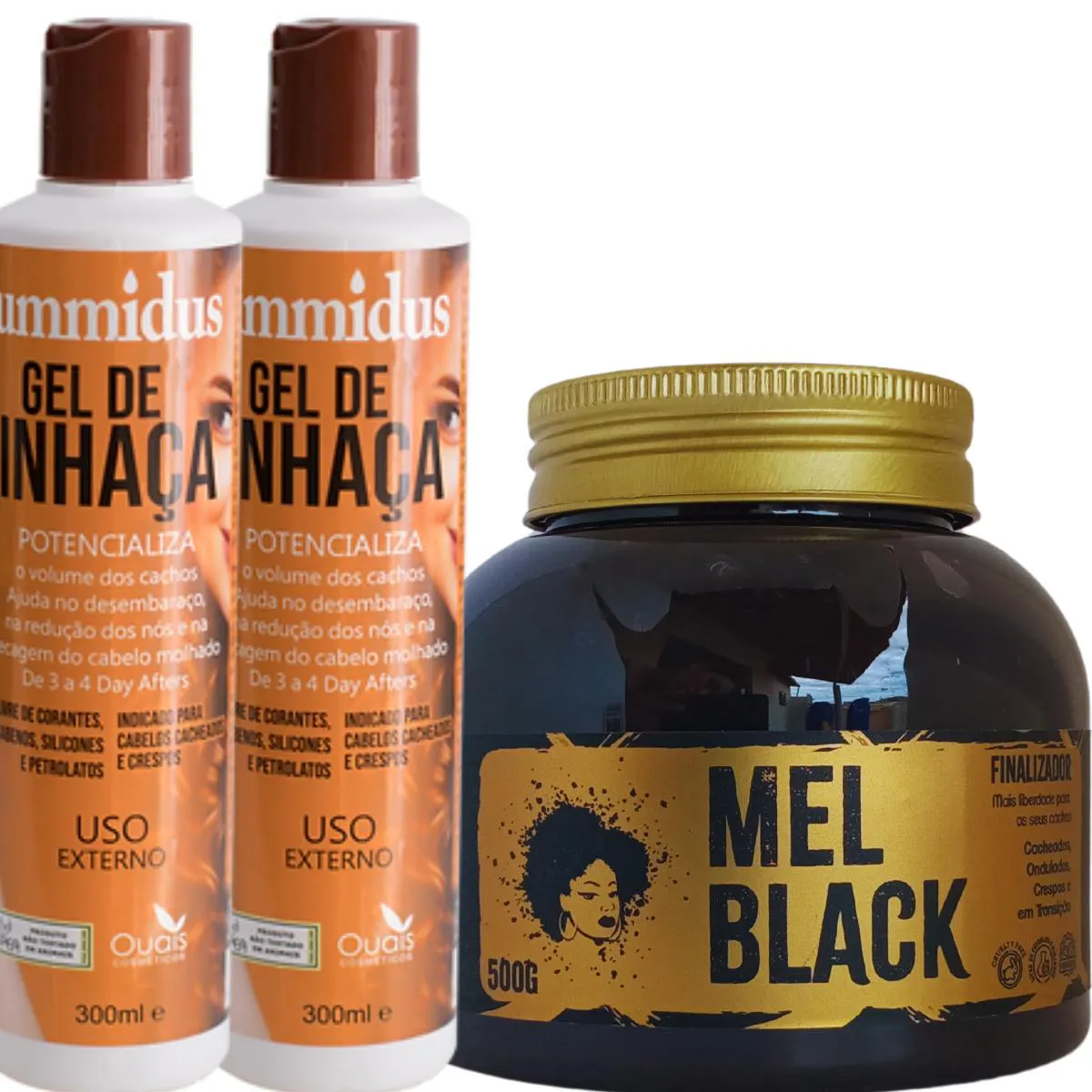 FINALIZADOR DE CACHOS 500G+ 2 GEL DE LINHAçA 300ML HUMMIDUS