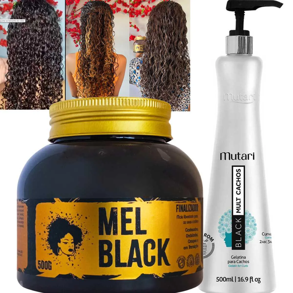 FINALIZADOR DE CACHOS MEL BLACK 500G - GELATINA PARA CACHOS