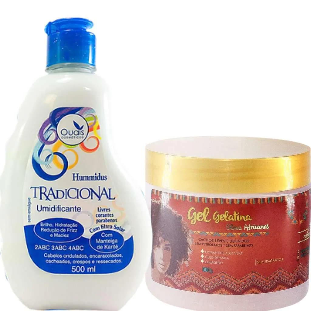 CREME TRADICIONAL 500ML + GELATINA ÓLEOS AFRICANOS 500G