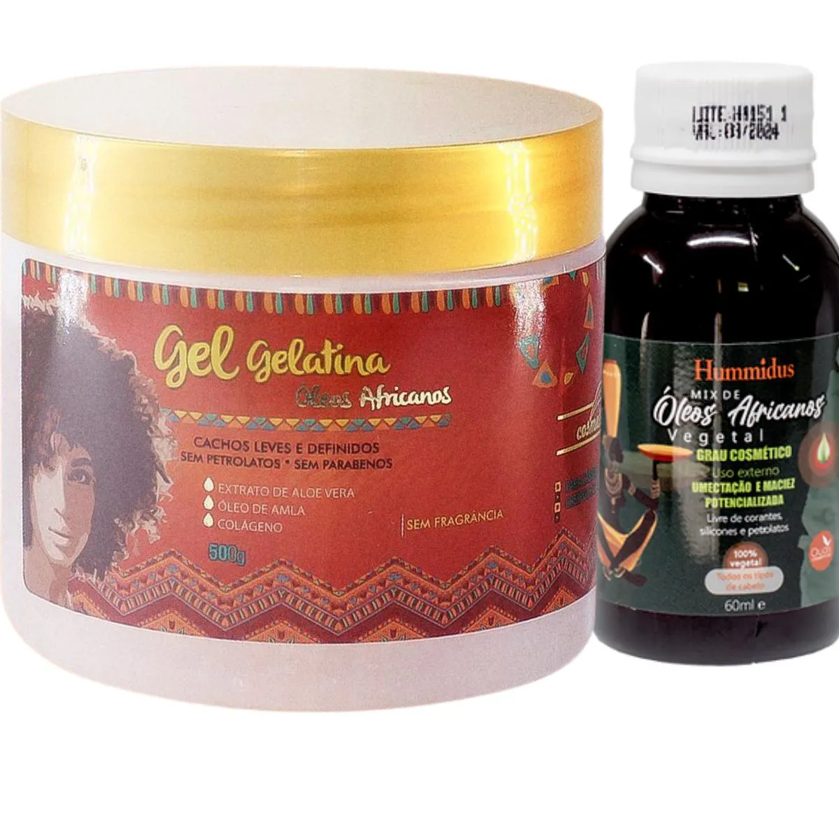 GELATINA SUPER DEFINIçãO 500G - MIX DE ÓLEOS AFRICANOS 60ML