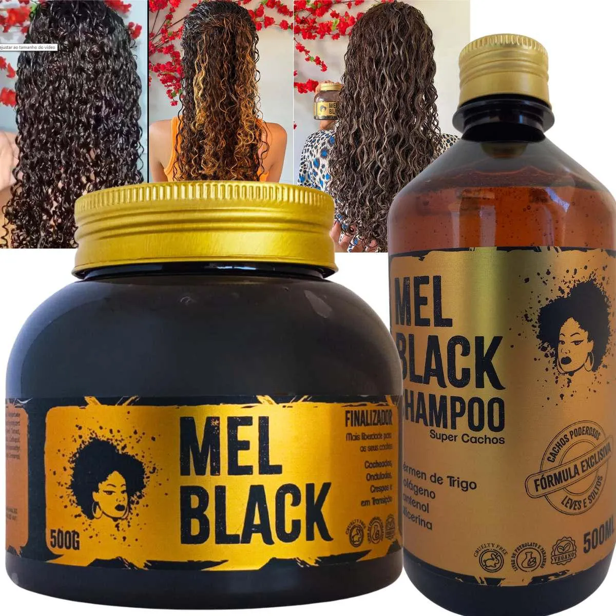 FINALIZADOR DE CACHOS MEL BLACK 500G - SHAMPOO CACHOS 500G