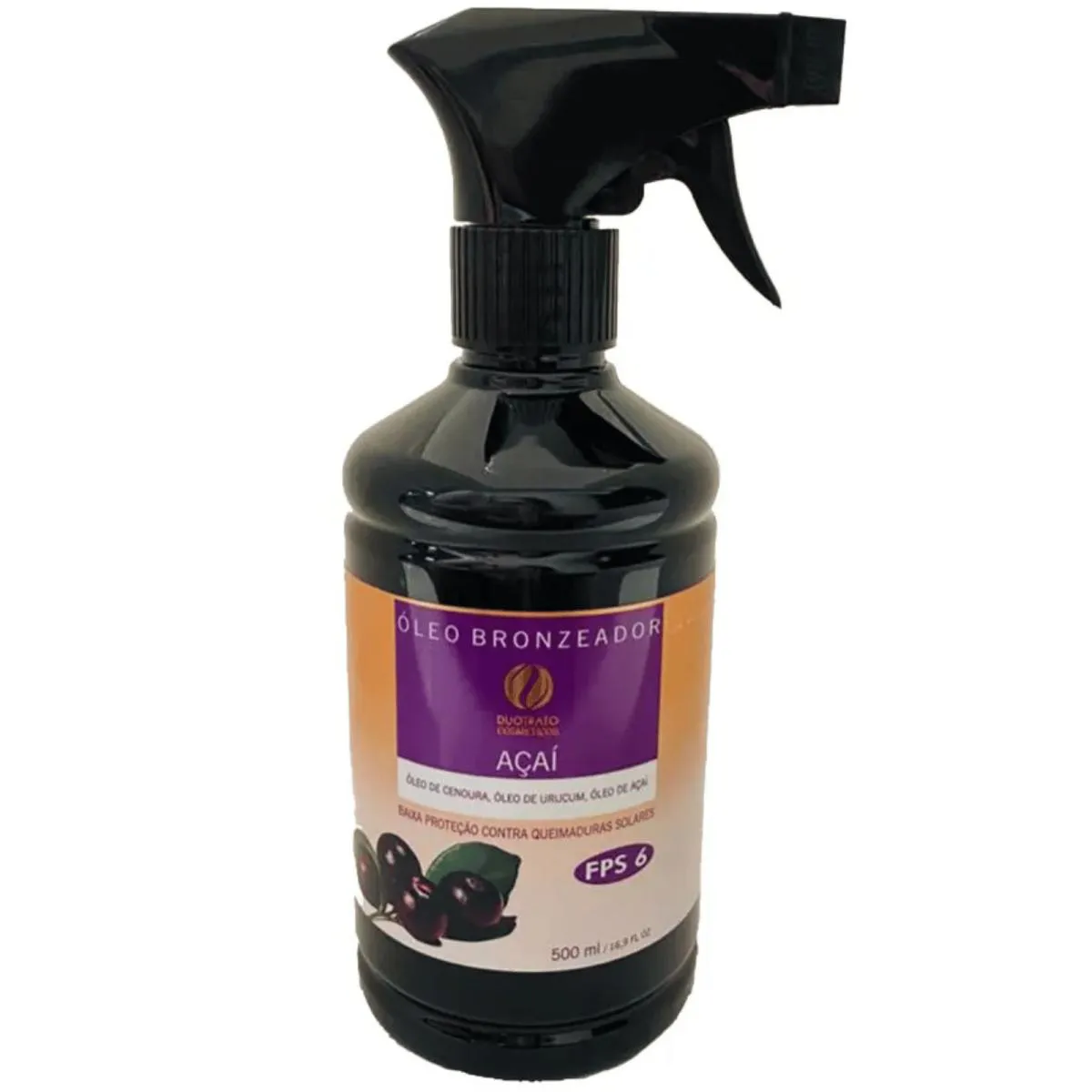 ÓLEO BRONZEADOR AçAí DUO SUN GOLD FPS 6 – 500ML DUOTRATO