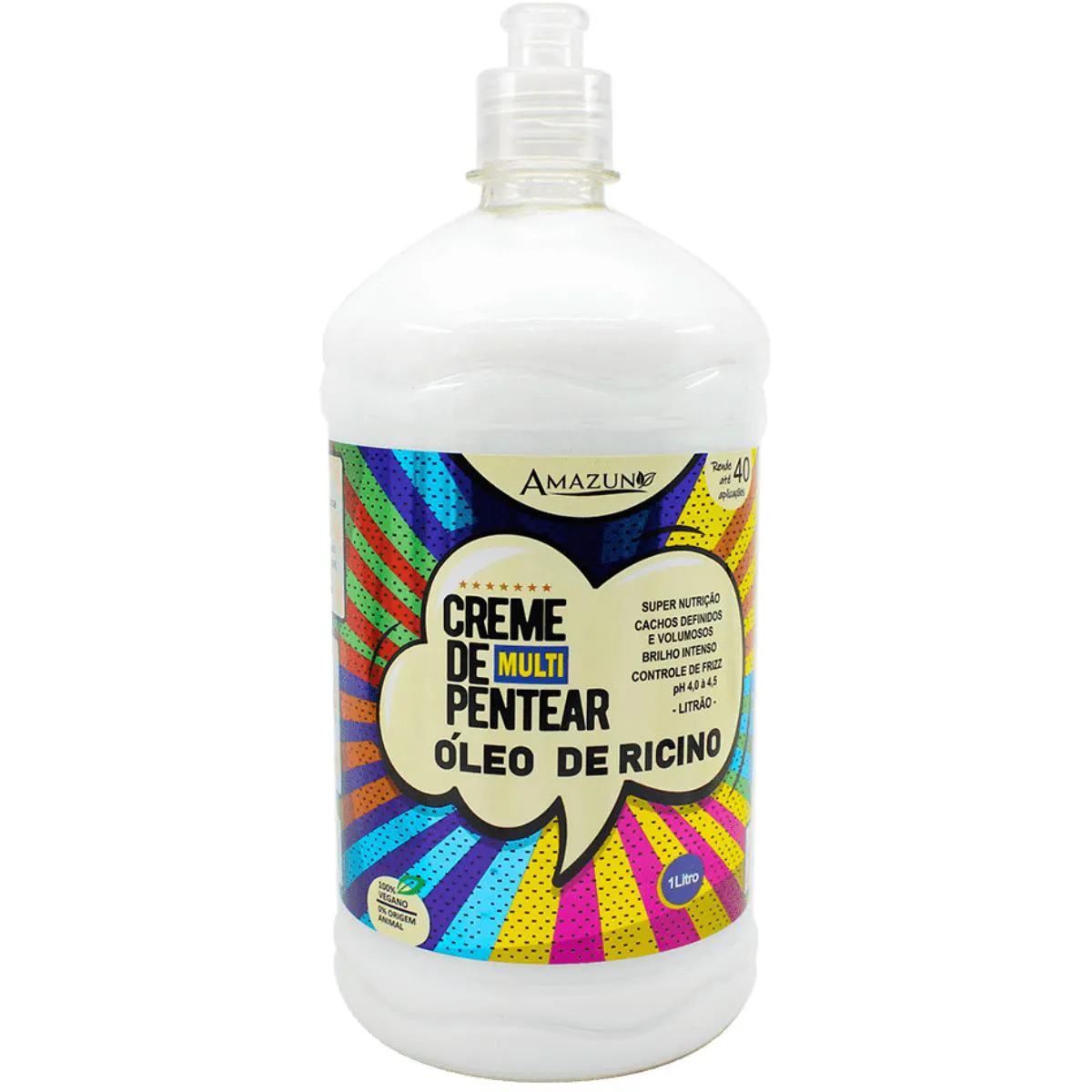 CREME PARA PENTEAR 1 LITRO ÓLEO DE RíCINO AMAZUN
