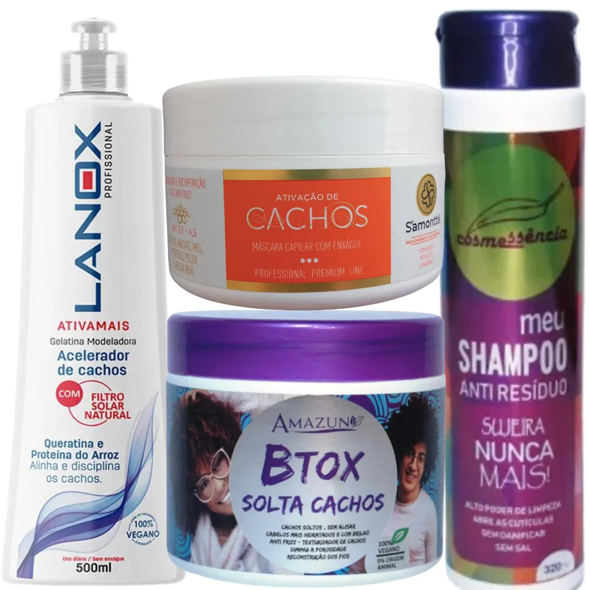 KIT BOTOX SOLTA E MODELA OS CACHOS - LEAVE-IN - DAY AFTER
