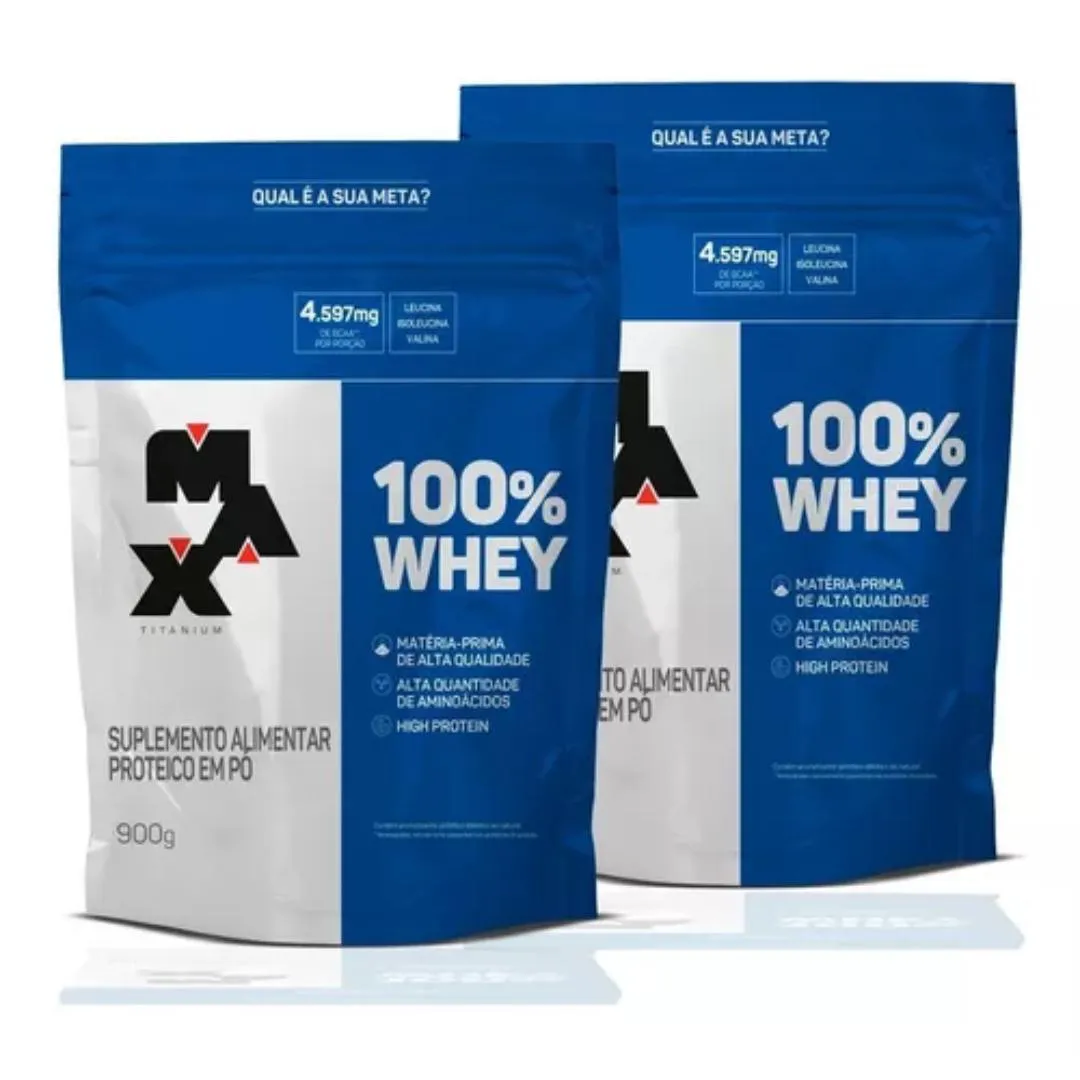 COMBO 2X 100% WHEY PROTEIN 900G - MAX TITANIUM Chocolate
