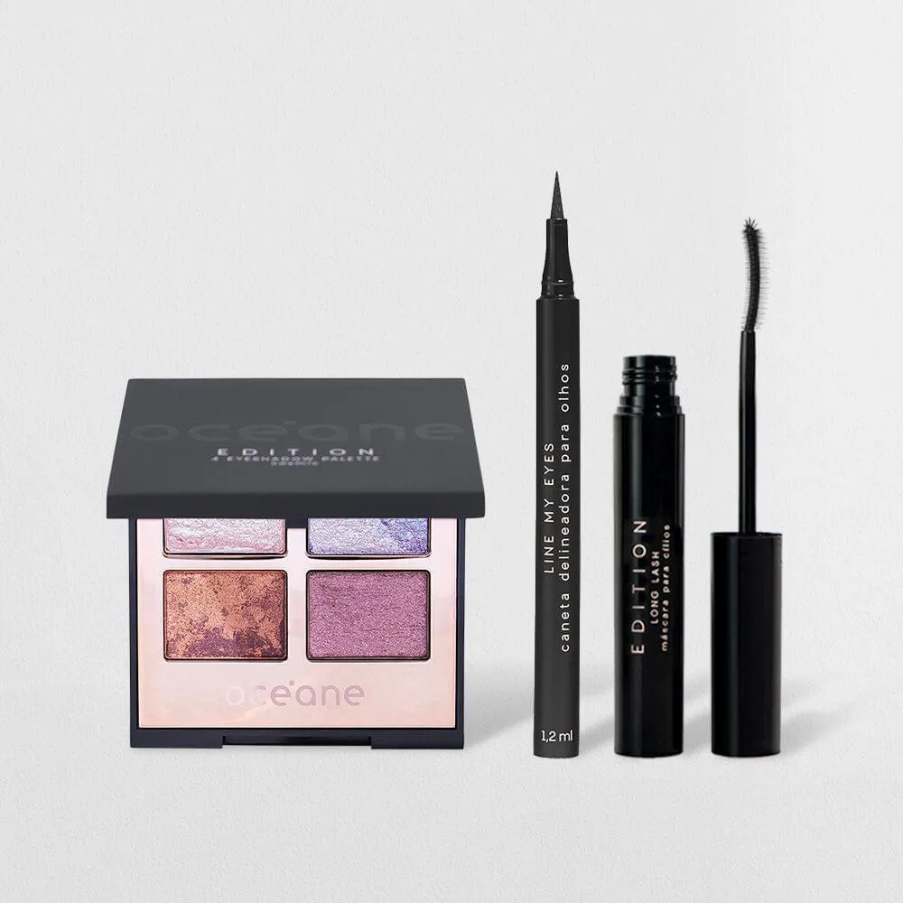 KIT PALETA DE SOMBRAS COSMIC + MáSCARA DE CíLIOS + CANETA DELINEADORA OCéANE EDITION (3 PRODUTOS)
