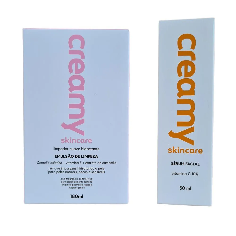 KIT CREAMY EMULSãO DE LIMPEZA 180ML+SéRUM FACIAL VITAMINA C