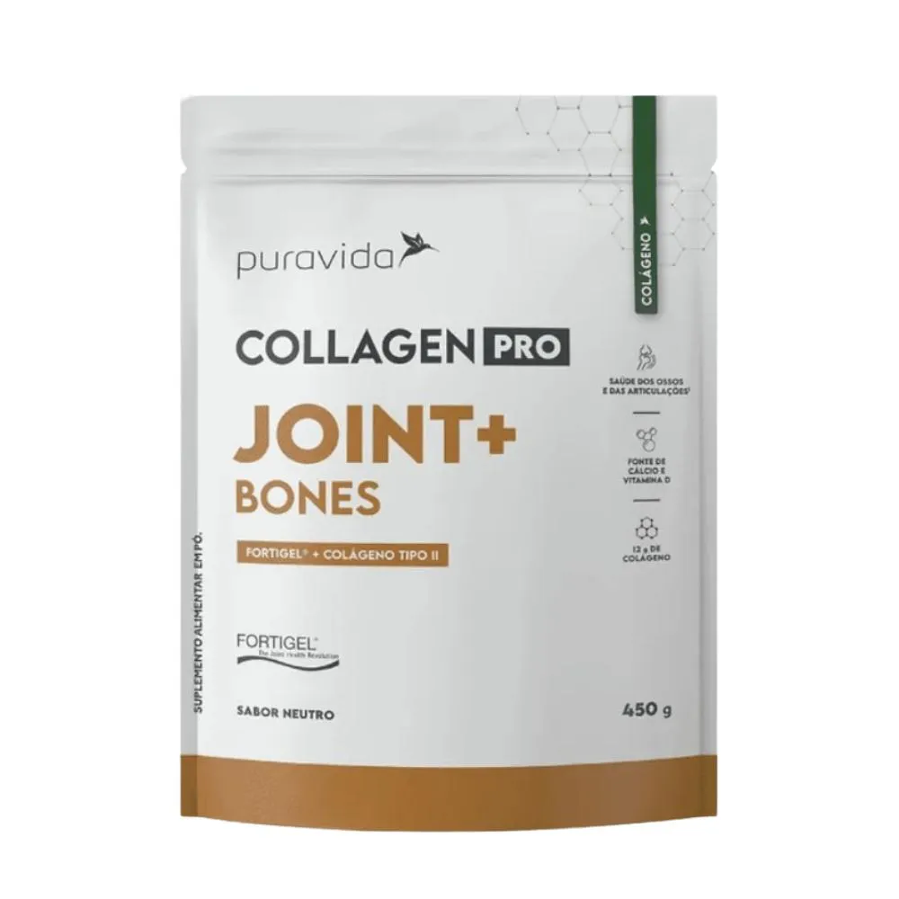 COLáGENO TIPO II COLLAGEN PRO JOINT + BONES FORTIGEL 450G - PURAVIDA