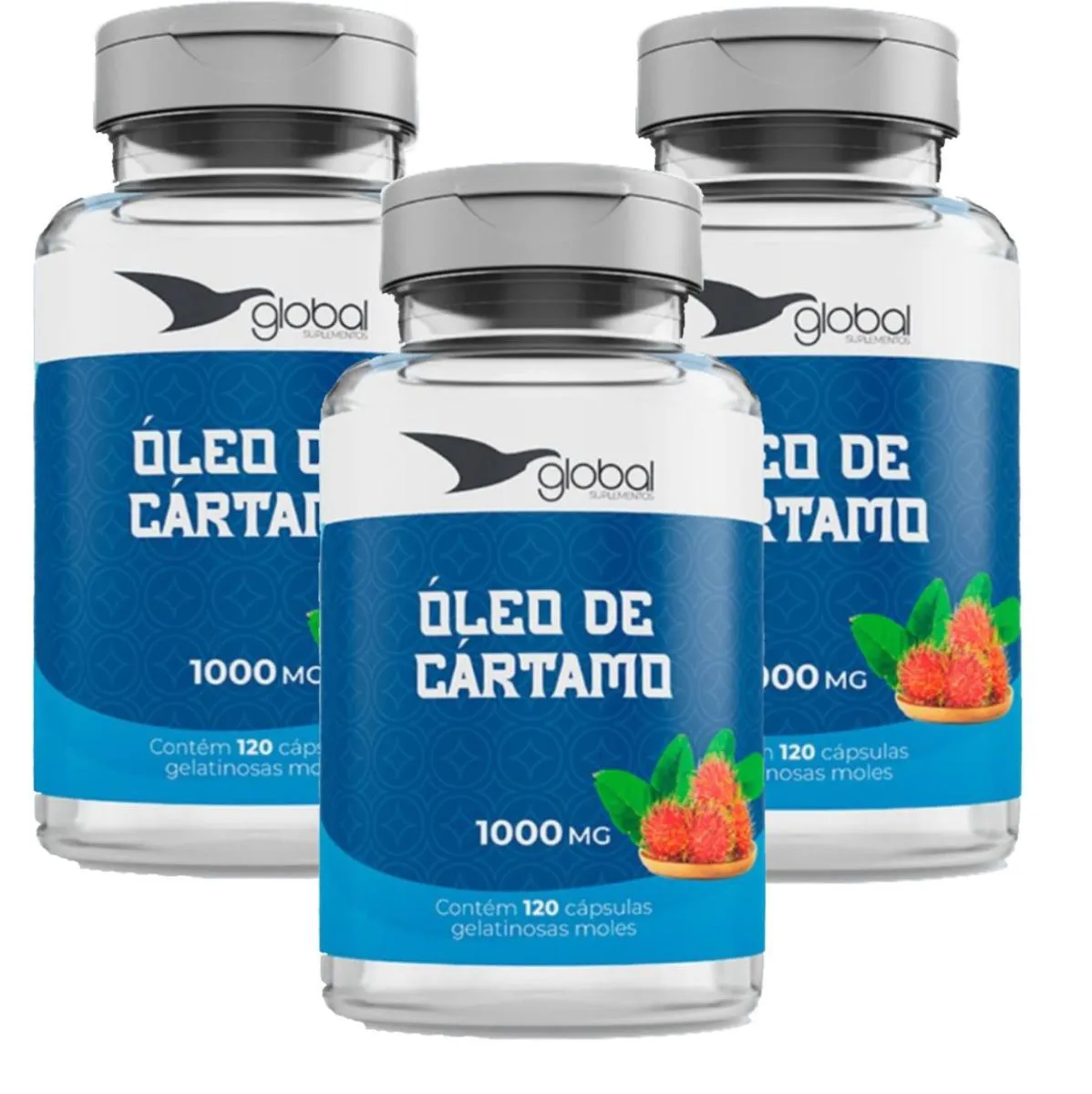 3X ÓLEO DE CáRTAMO- 1000MG POR CáPSULA- 120 CAPS. GLOBAL