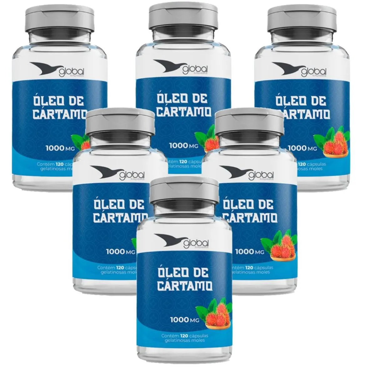 6X ÓLEO DE CáRTAMO- 1000MG POR CáPSULA- 120 CAPS. GLOBAL
