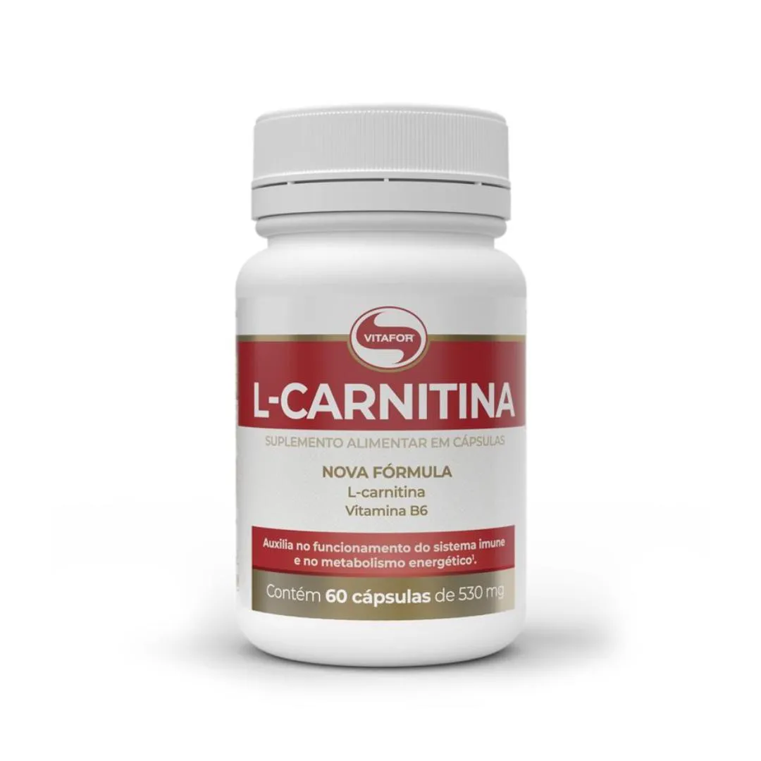 L-CARNITINA -60 CáPSULAS- VITAFOR SEM Sabor