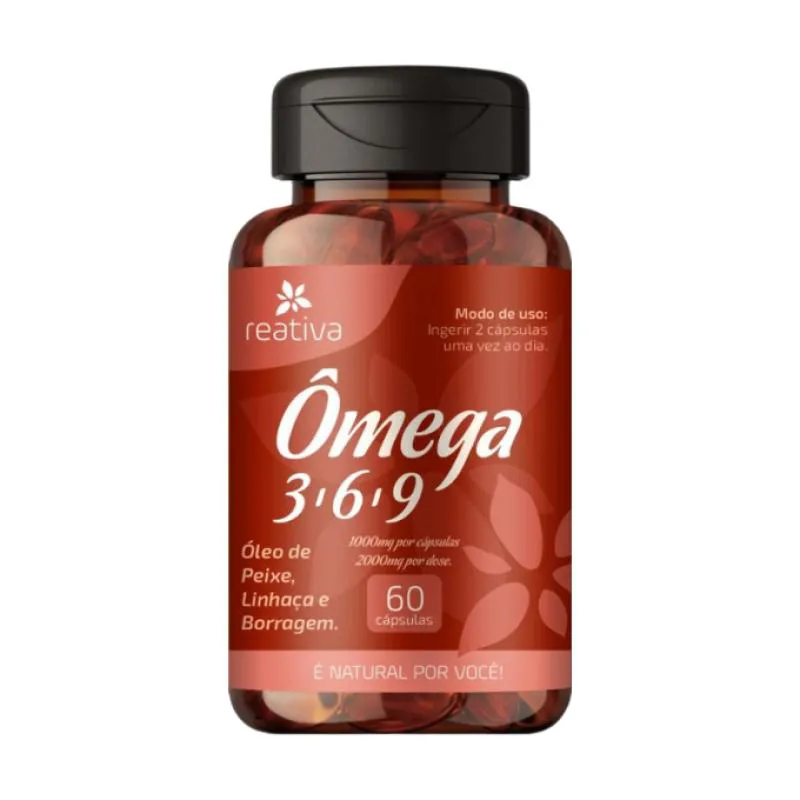 ÔMEGA 3 6 9 1000MG POR CAPSULA ÓLEO DE PEIXE, LINHAçA E BORRAGEM